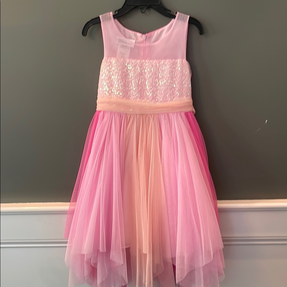 Pink and Cream Sequin Tulle Dress